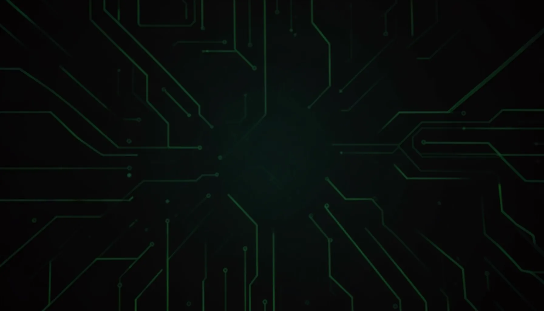 Dark abstract backdrop with subtle green digital circuit-like lines, evoking technology and cybersecurity