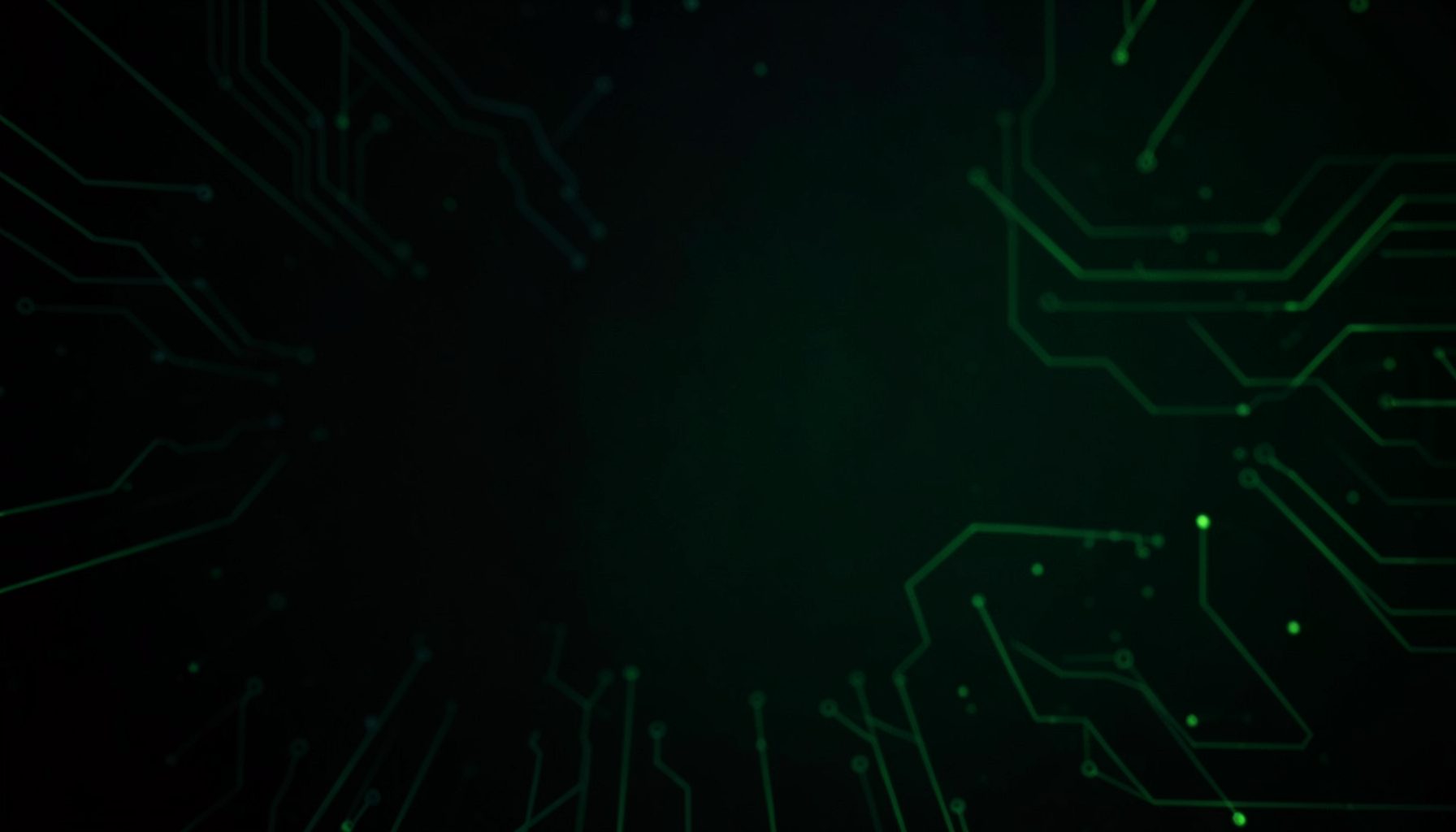 A dark navy backdrop with faint glowing green circuit-like lines, suggesting technology and quiet focus